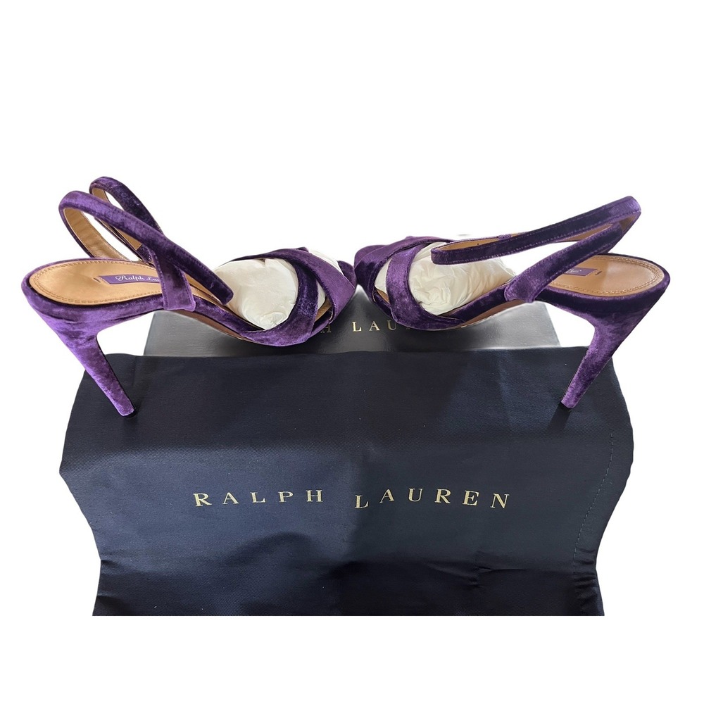 Ralph Lauren Purple Label 560004 Kandice Women's Velvet Purple Heels. Size 8.5